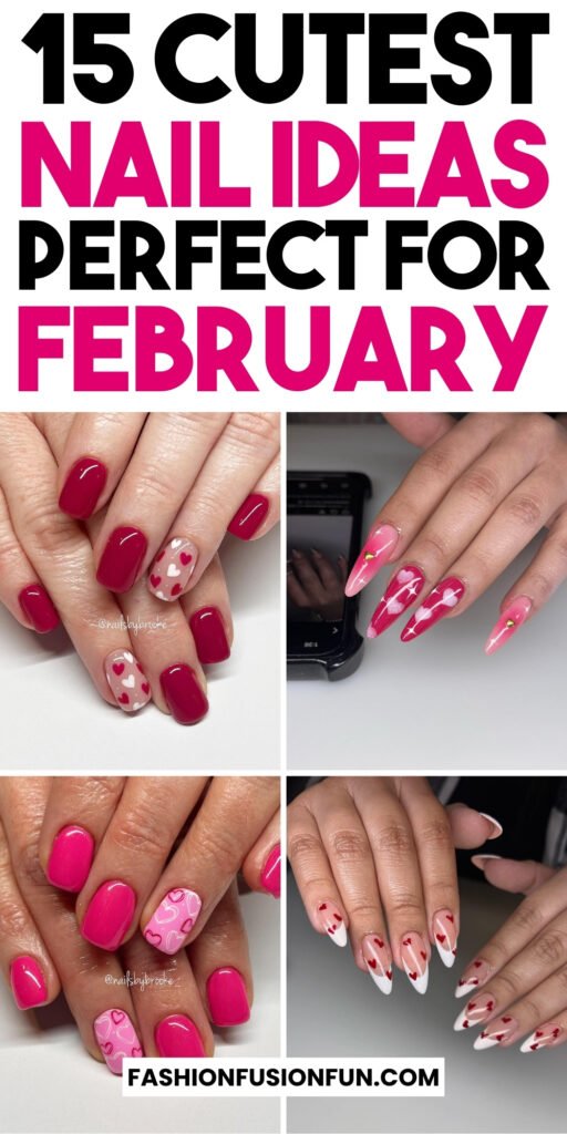 Simple Cute February Nails For Valentine's Day