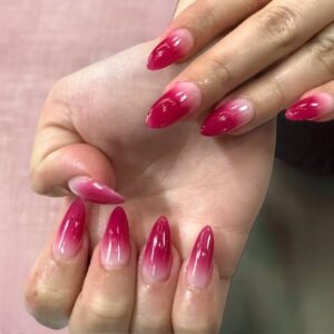 Simple Pink And Red Nails Designs