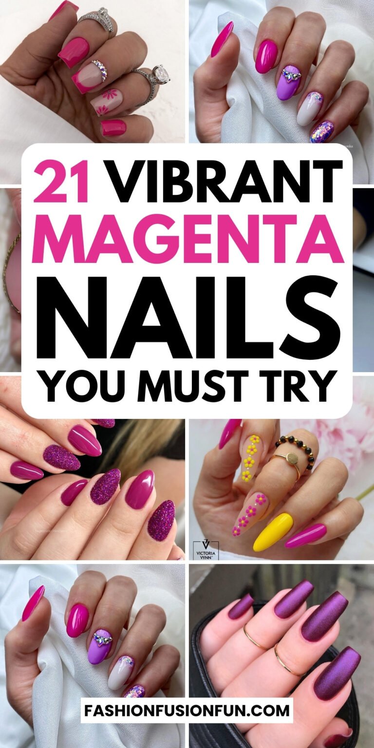 21 Super Cute Magenta Nails - Fashion Fusion Fun