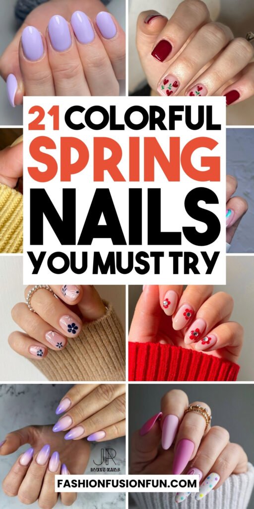 Spring nails showcasing trending spring nail colors and cute spring nails designs for fashion-forward looks